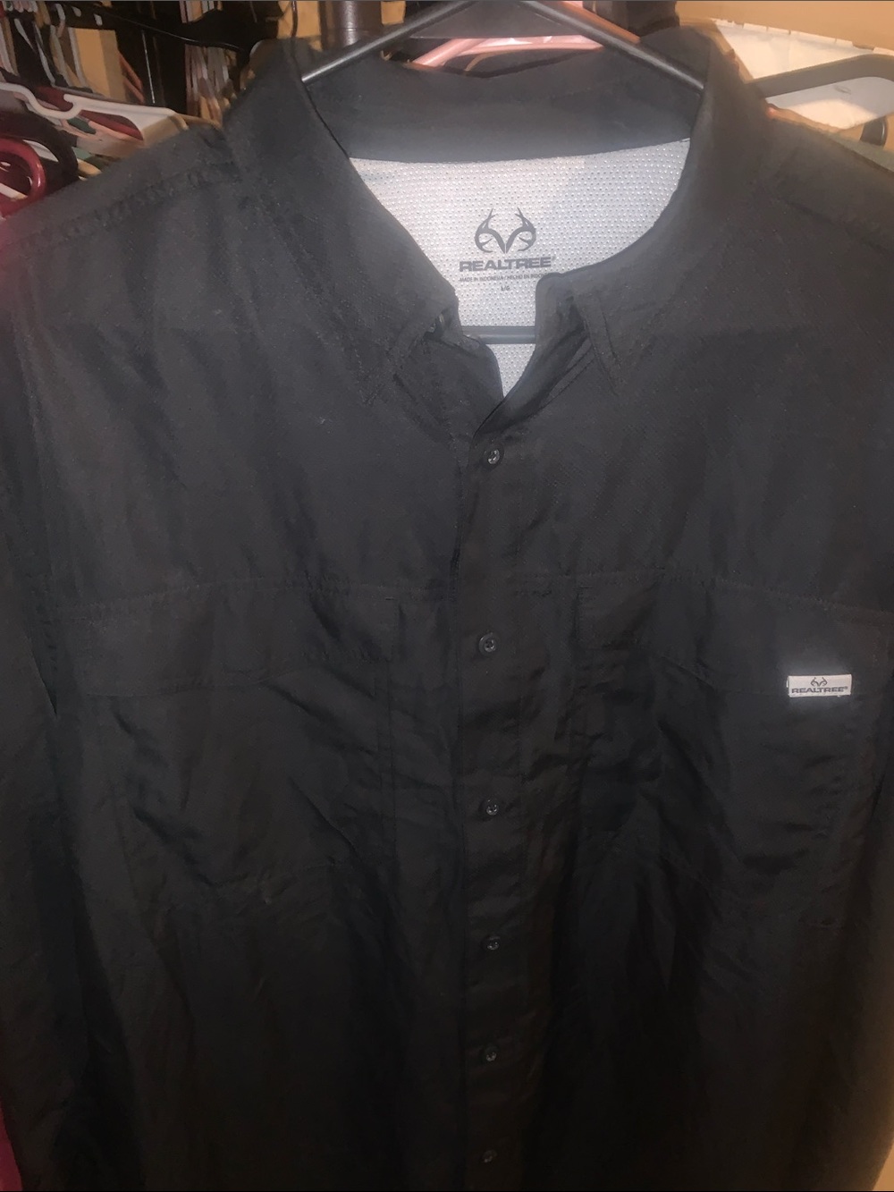 Realtree Black Long-Sleeve Button-Front Shirt Jacket